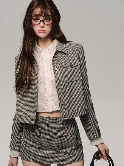 BUTTON CHECK JACKET