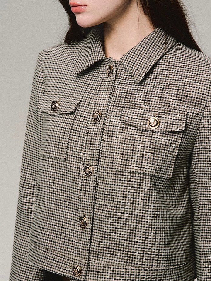 BUTTON CHECK JACKET