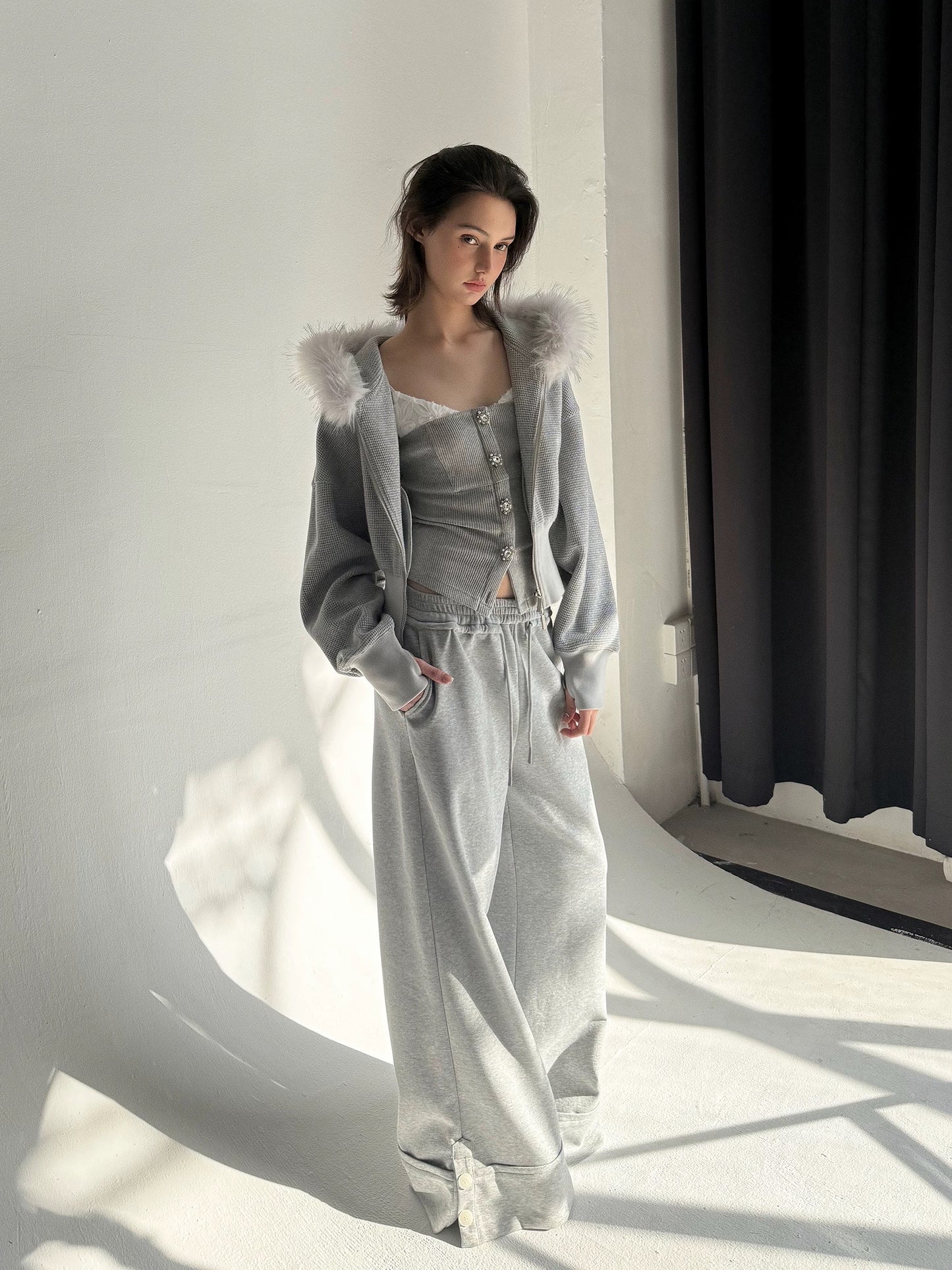 Silver gray sweat pants